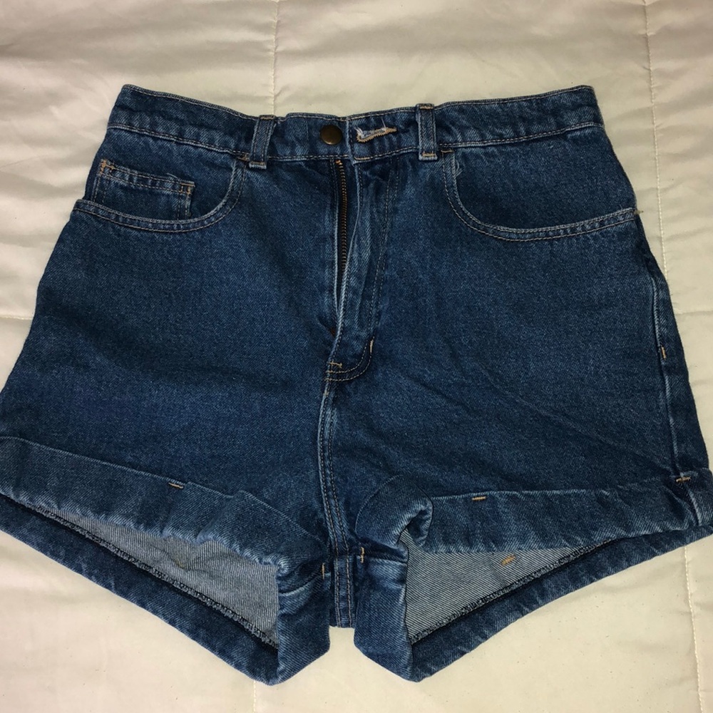 American apparel high waisted jean shorts